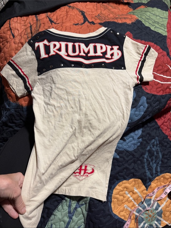 Triumph Tops - Triumph Cream Thunderbird Graphic Tee with Black and Red Details xs